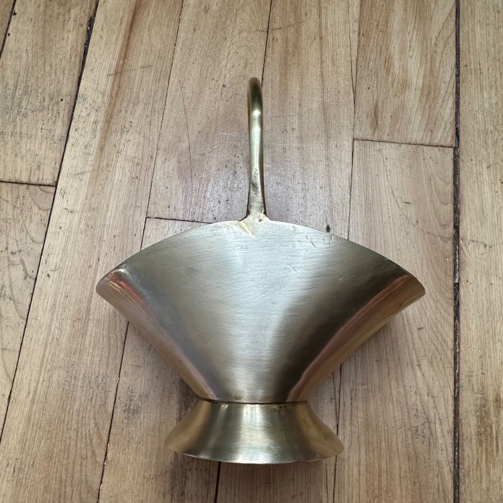 Vintage Brass Basket with Handle Decorative Container‎ Tabletop Decor